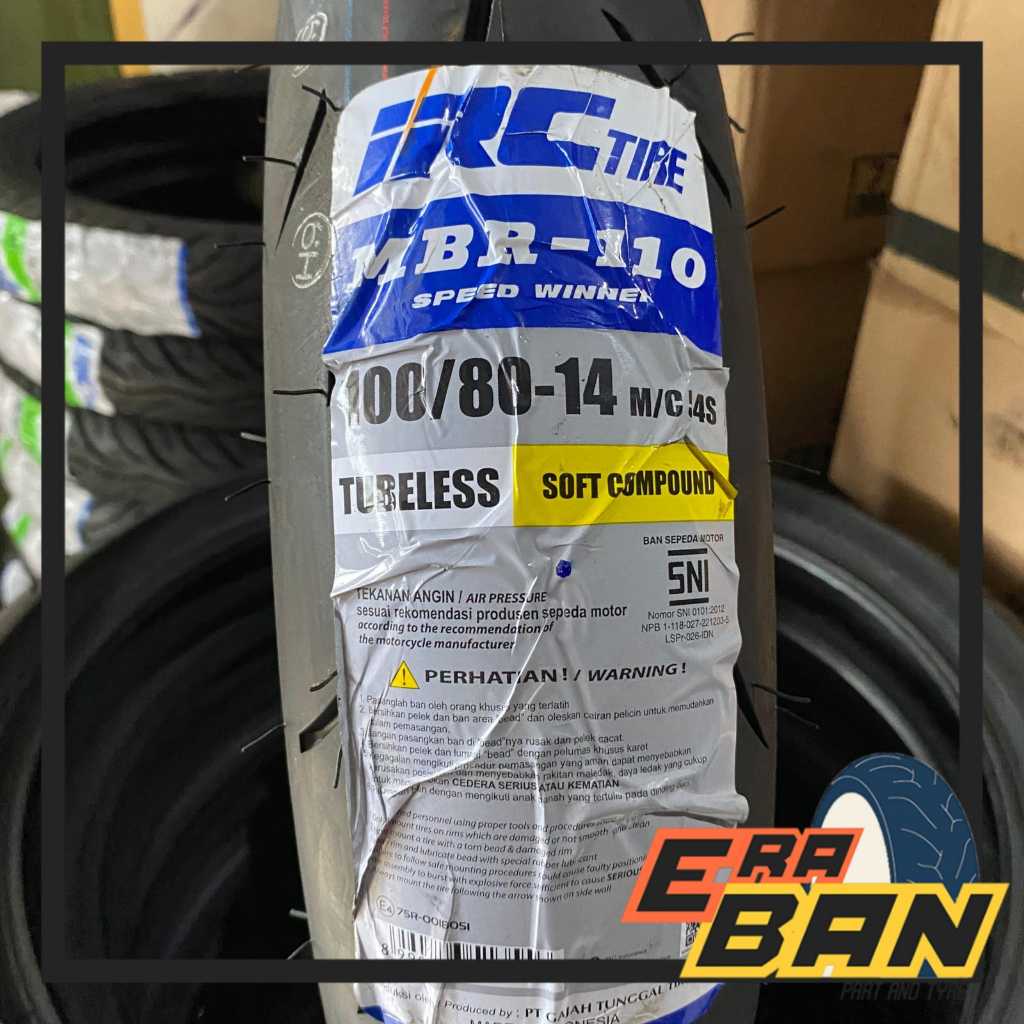 BAN LUAR IRC MBR-110 100 80 RING 14 TUBELESS SOFT COMPOUND