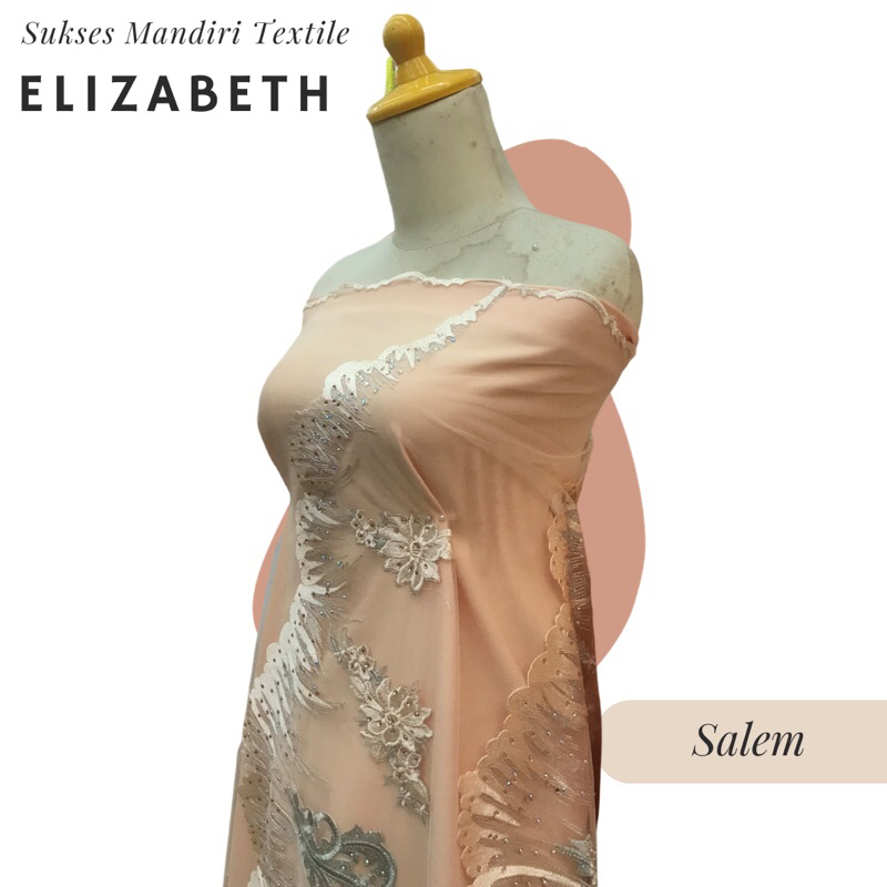 [ELIZABETH] Salem. Brukat Tulle Mewah | Harga ½ meter = 50 cm (Bahan Dress Bridesmaid, Kondangan, Ke