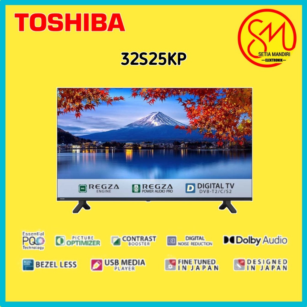 TOSHIBA 32S25KP LED DIGITAL TV 32 INCH HD READY DVB-T2 REGZA 32S25