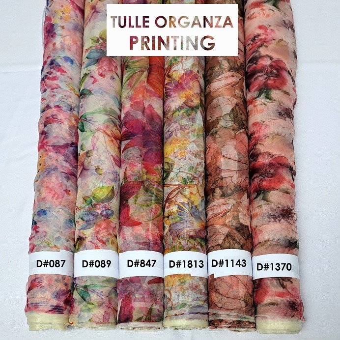 Kain Tulle Organza - Kain Tulle Organza Printing (Grosir)