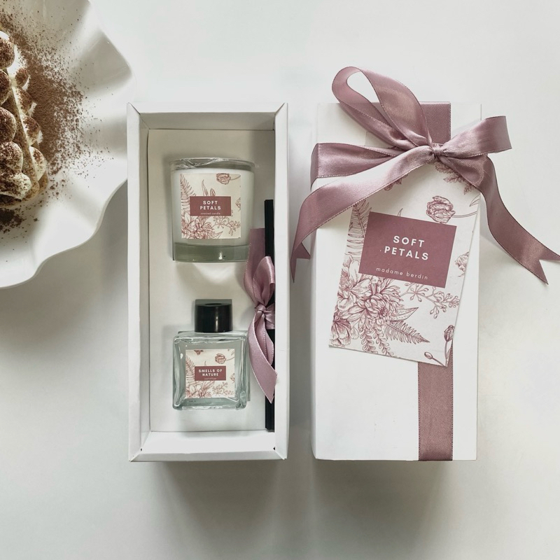 Ready Hampers Lilin Aromaterapi + Reed Diffuser Hampers Lebaran Aesthetic Eid Mubarak Diffuser