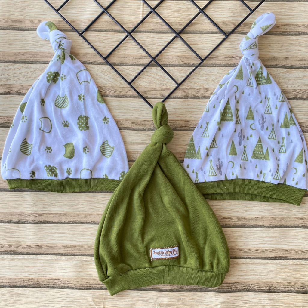 Kupluk Bayi Baru Lahir 0-3 Bulan Topi Bayi Kupluk Kuncung Bayi laki Laki peempuan Motif Terbaru Jaya
