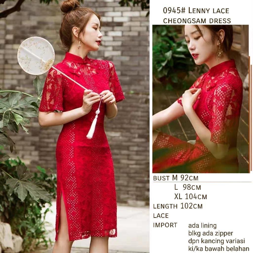 Cheongsam Dress Baju Imlek Wanita