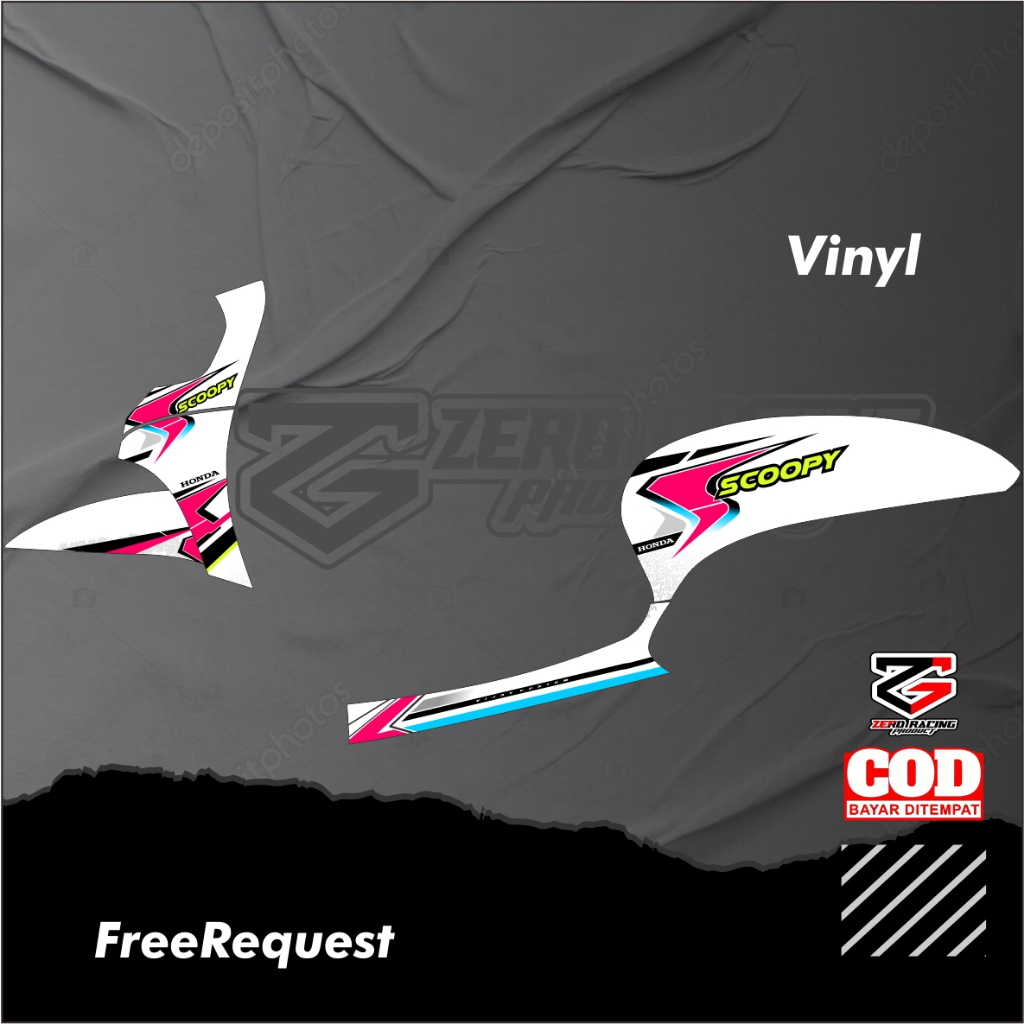 Stiker Striping Motor Scoopy Desain kekinian free request nama nmr