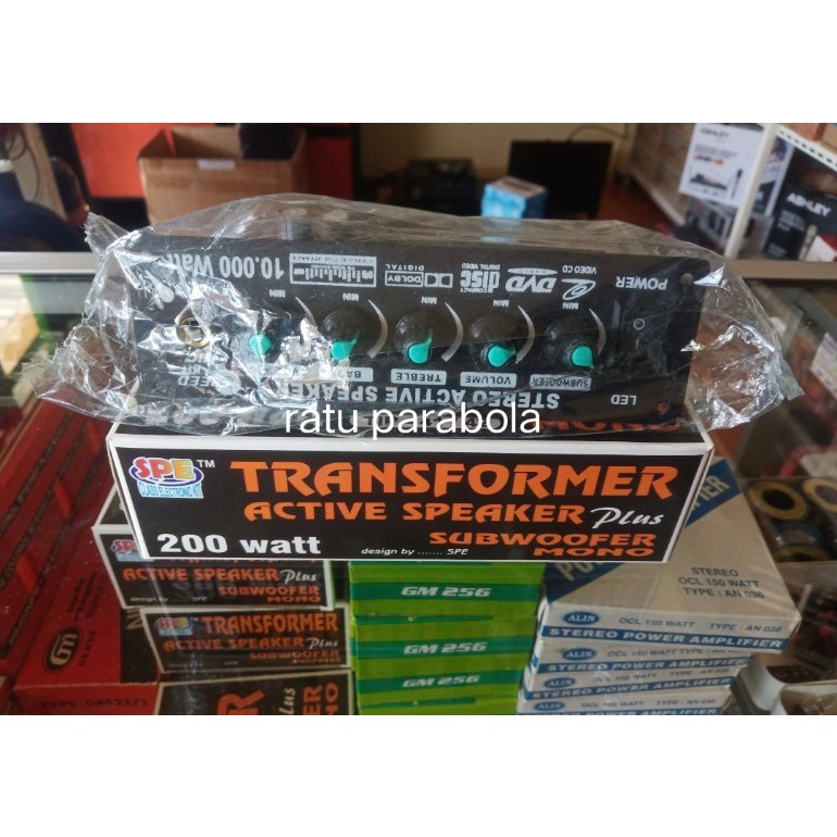 Panel tip Transformer 200 watt stereo active speaker + subwoofer mono