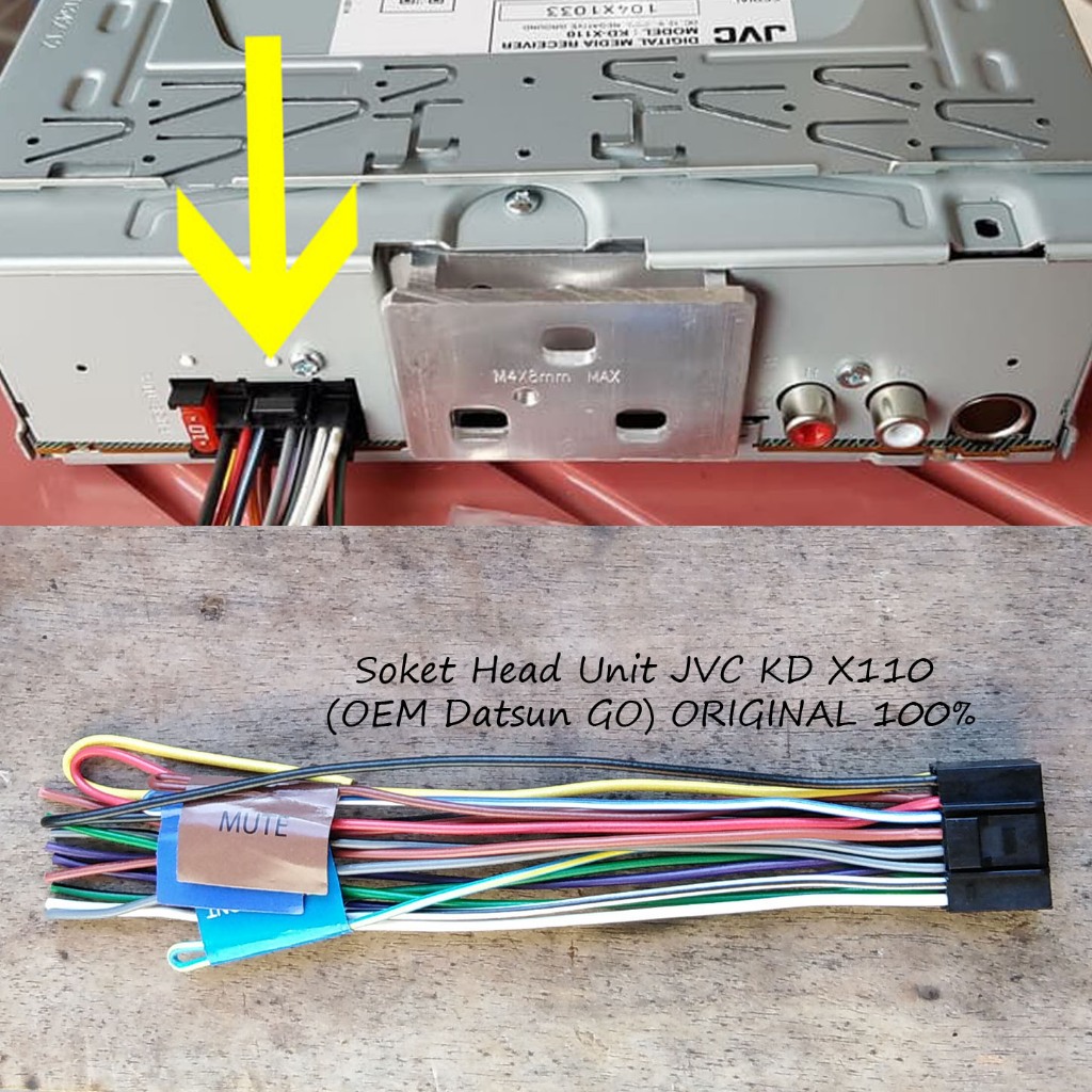 Kabel Soket Head Unit Bawaan Datsun Go/ Panca JVC KD-X110/ KD-X210 Kabel Tape/ HU Originalnya Datsun