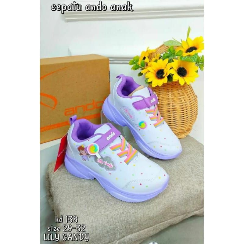 Sepatu anak sekolah TK Ando lily Candy terbaru