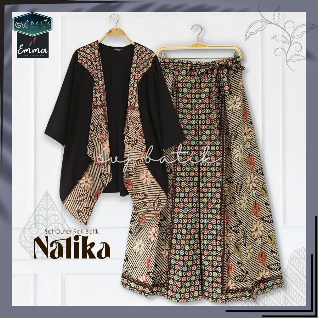 Set Batik Wanita Aesthetic Outer dan Rok Terbaru Motif Batik Eksklusif Ori Brand SVJ Batik Solo