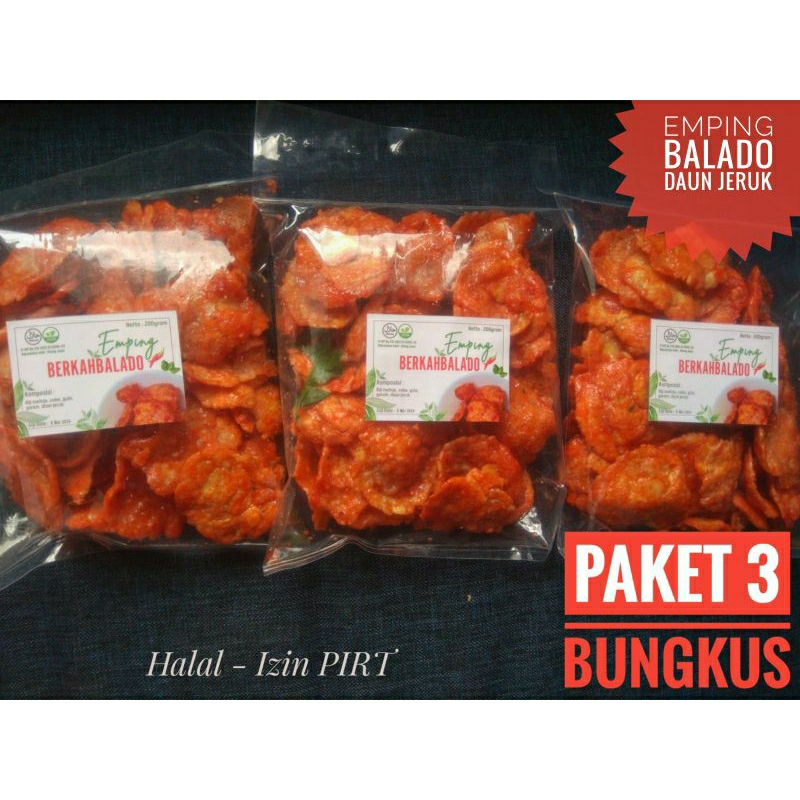 

EMPING Balado 3 bgks Cemilan Nusantara BerkahBalado