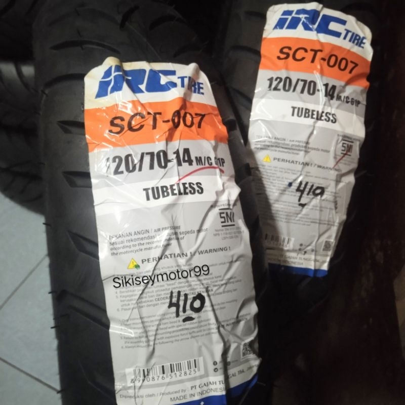 BAN 100/90-14 IRC TUBELESS SCT-004 BAN BELAKANG LEXI