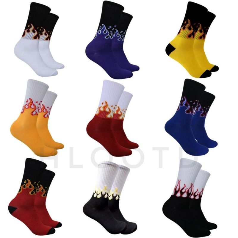 Kaos Kaki Distro Keren Old School Motif Api