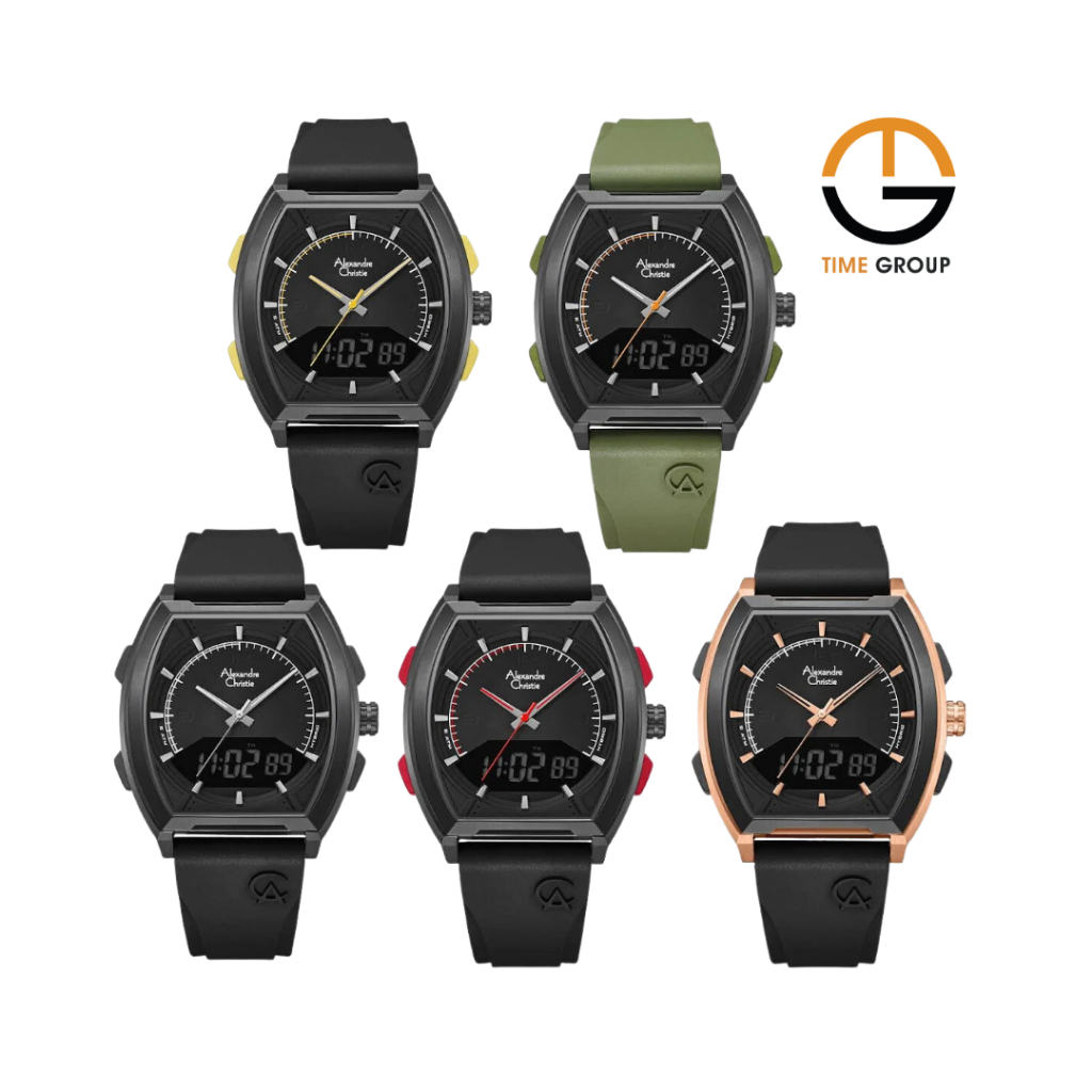 JAM TANGAN PRIA ALEXANDRE CHRISTIE AC9390 AC 9390 MH RUBBER STRAP ORIGINAL