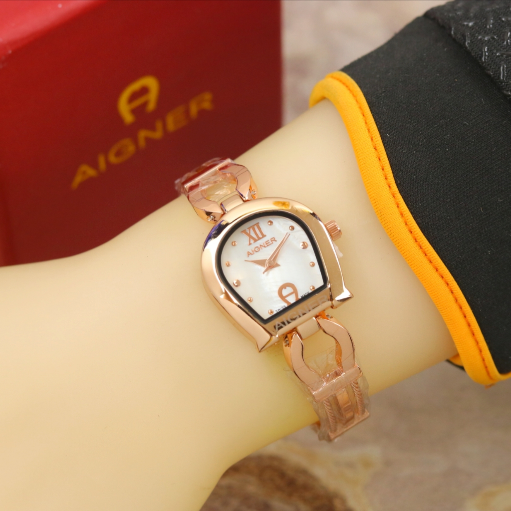 New - Jam Tangan Wanita Aigner A8115Ui Tali Rantai Free Box Original & Baterai Cadangan