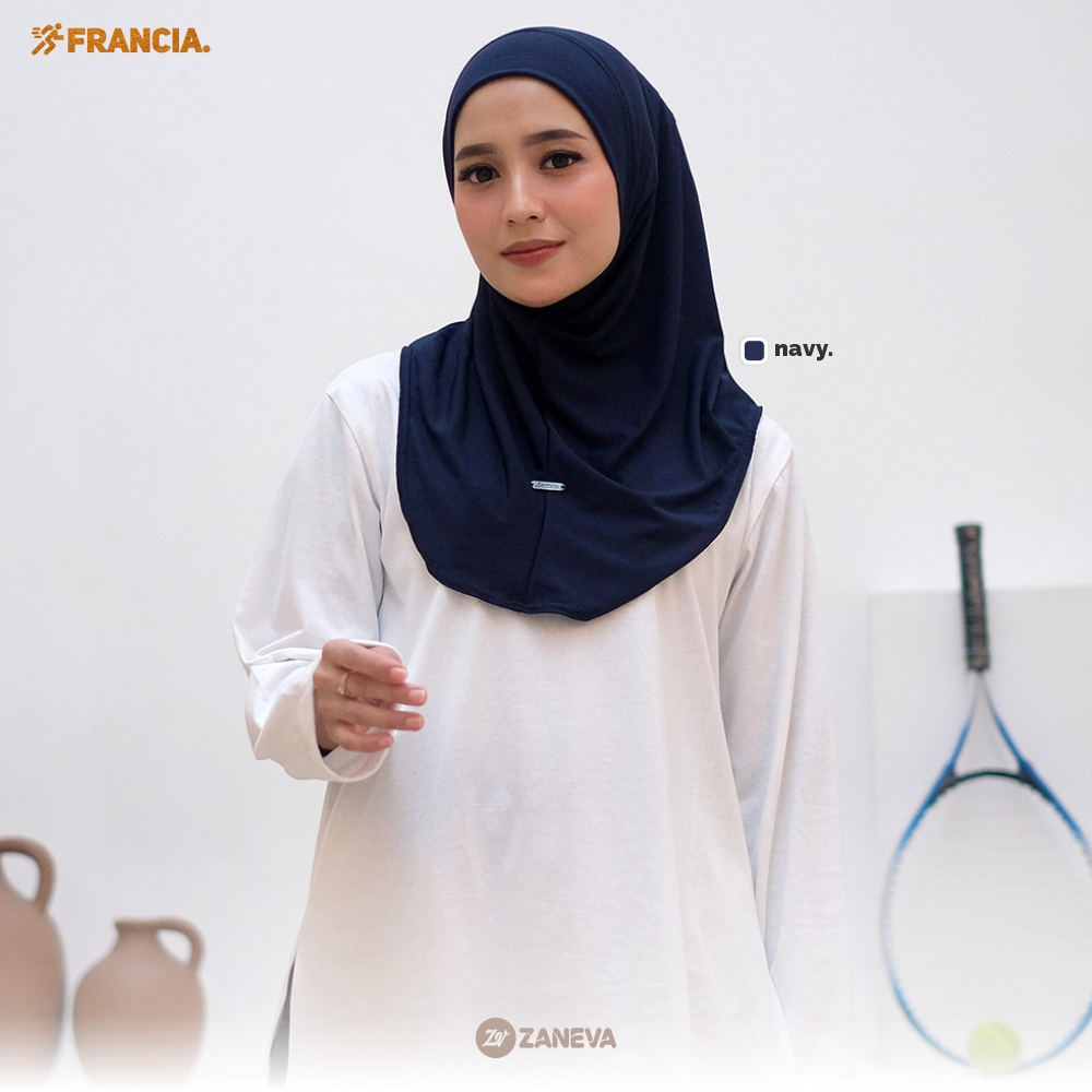 Zaneva - Francia Hijab Instan Sport || Jilbab Olahraga Terbaru Kekinian modern simple adem