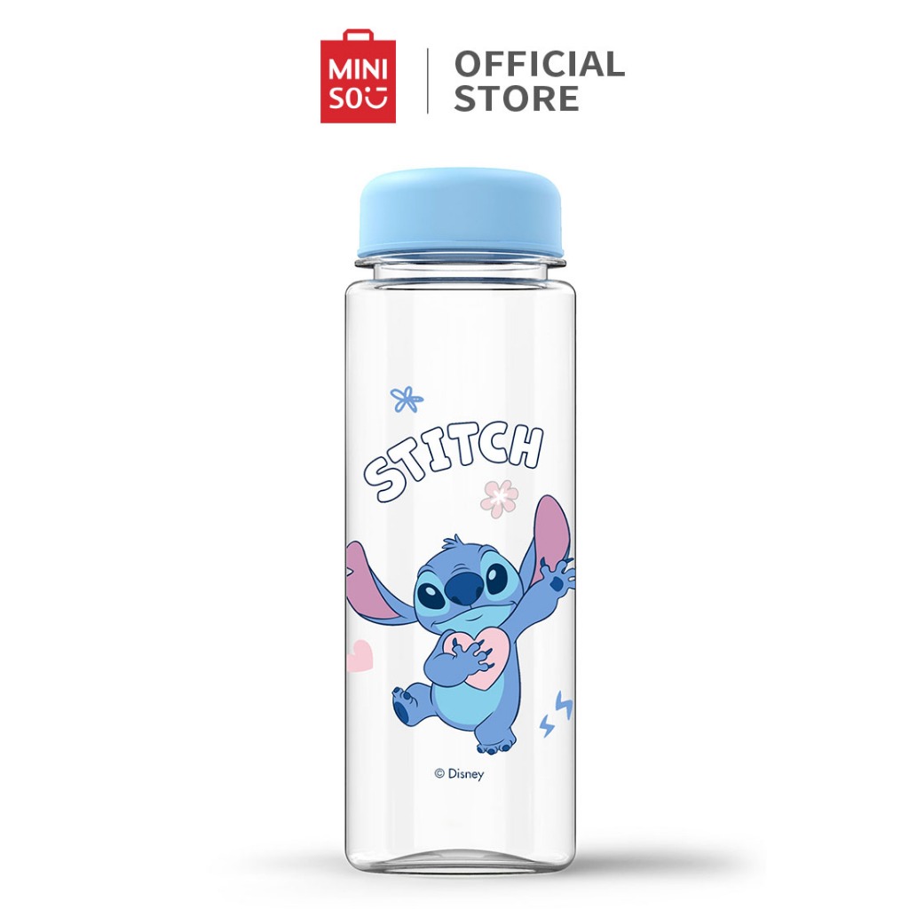 Miniso X Disney Stitch Series Botol Minum 500Ml Water Cup Straight Plastic Cup Stitch Botol Air Minu
