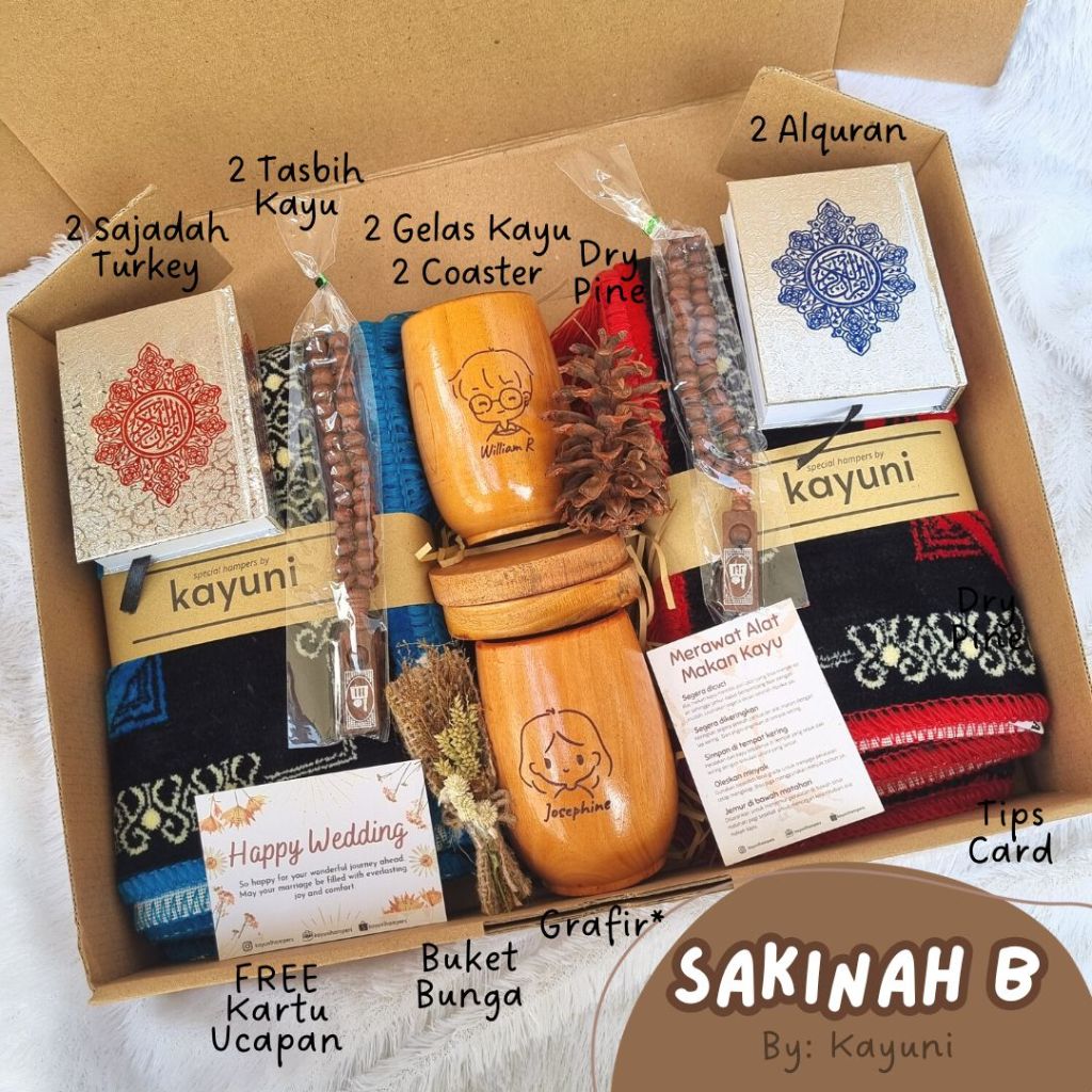 Hampers Sakinah Set / Kado Ulang Tahun Sajadah Sholat Alquran / Kado Pernikahan Wisuda Hadiah Pacar