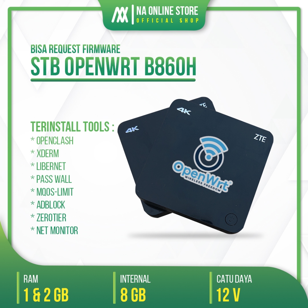 STB Openwrt B860H V1/V2 Wifi On/Off Garansi 7 Hari Bisa Tanpa Sd Card (bisa request firmware) Tanpa 