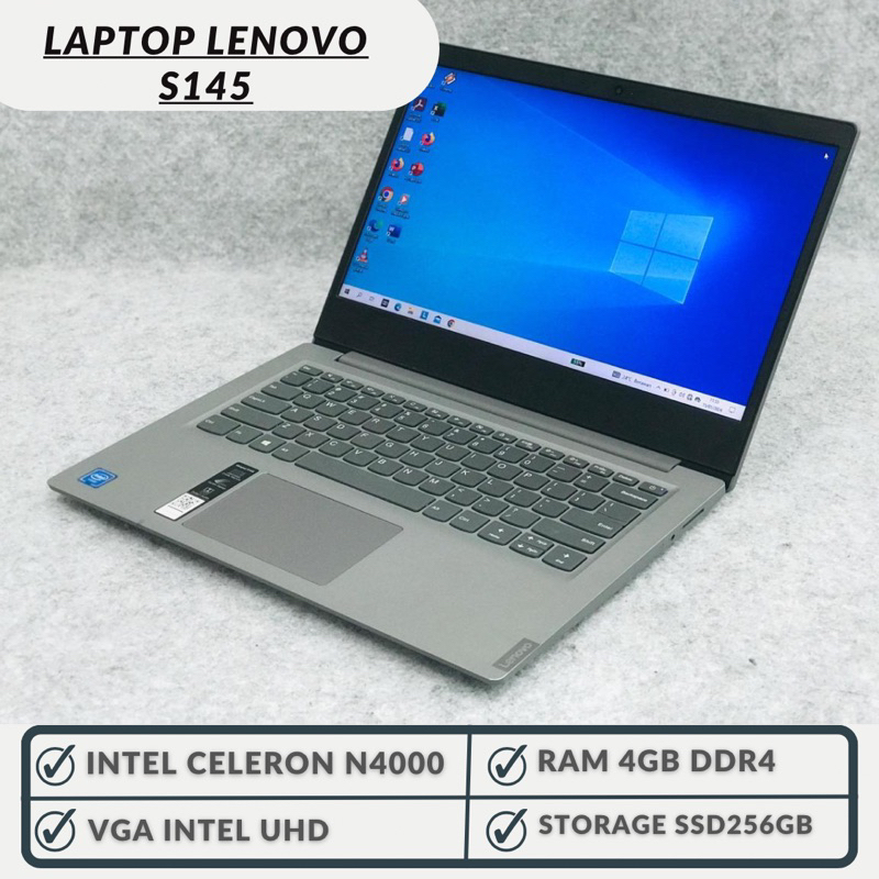 LAPTOP LENOVO S145 INTEL N4000 RAM4GB SSD256GB WIN10