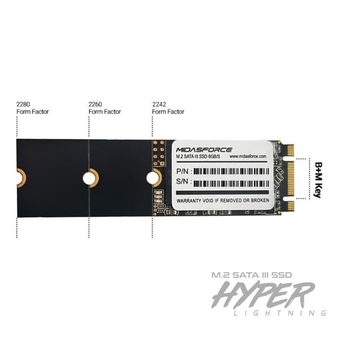 M.2 MIDASFORCE SSD HPYER LIGHTNING 128GB M2 0128 HG