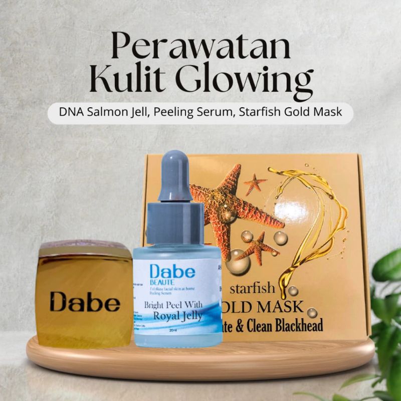 Ready Bundling Dna Salmon & StartFish Gold Mask & Peeling Serum Royal Jelly Dabe Beaute Masker Binta