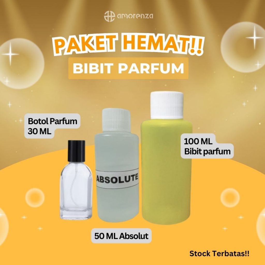 Paket Hemat Biang Bibit parfume Murni Kemasan 100ml Free AbsoluT 50m Dan Botol 30 ML