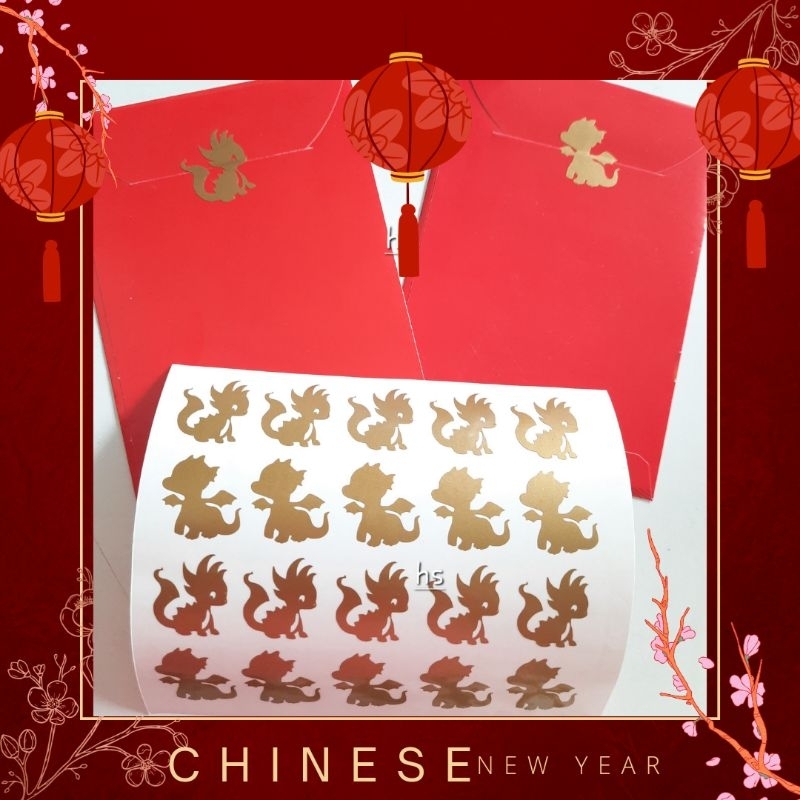 

sticker angpao imlek 2024 dragon naga hongpao amplop