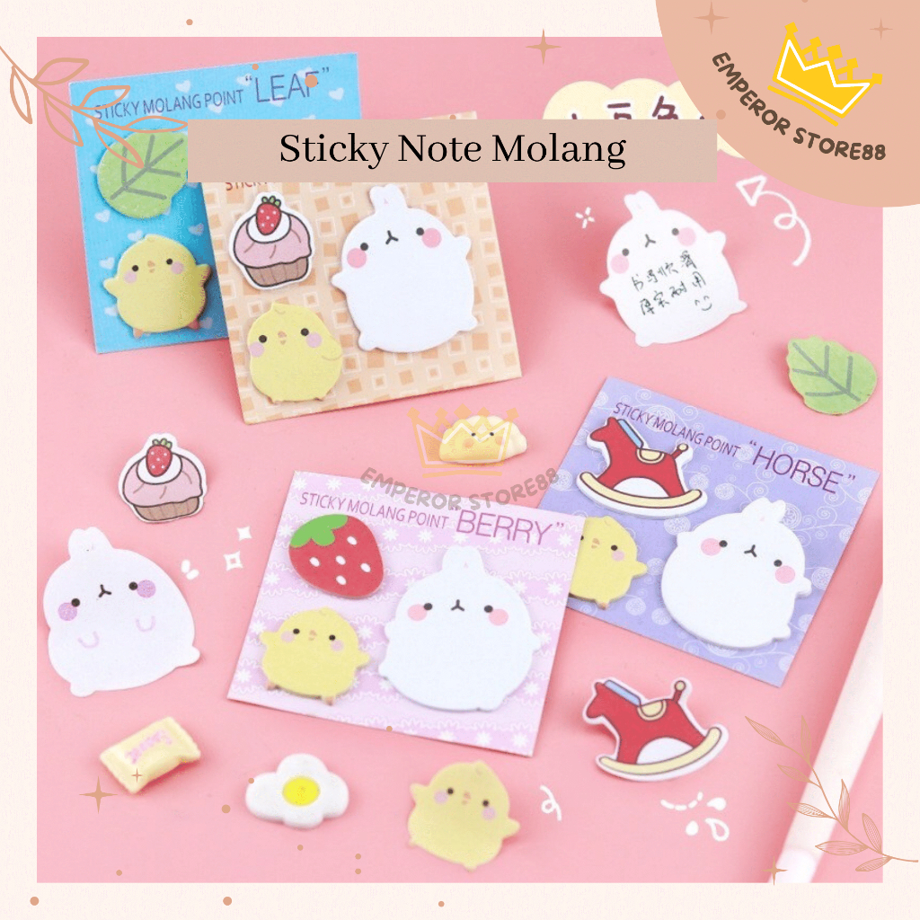 

Sticky Note Molang 3 In 1 / Sticky Note Lucu