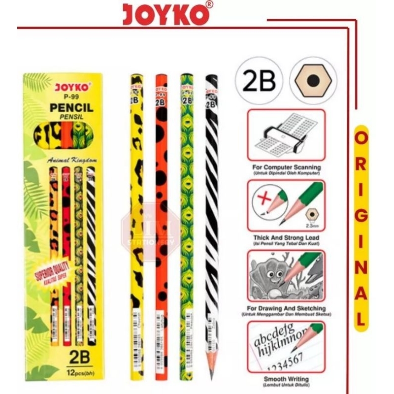 

Pensil JOYKO HANDY 2B Pensil Kayu Hexagonal ORIGINAL ECER Pensil Raut Tulis Pencil
