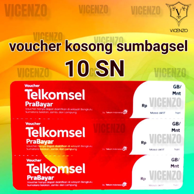 VOUCHER KOSONG TELKOMSEL SUMBAGSEL 10SN