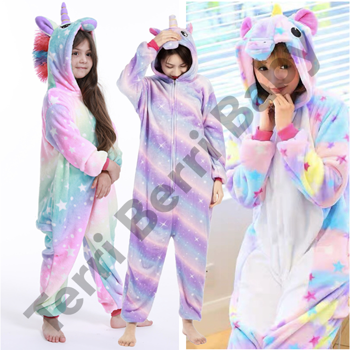 BAJU KOSTUM ONESIE UNICORN ANIMAL DEWASA ONE SIE KUDA PONI KIGURUMI BINATANG PIAMA HEWAN PIYAMA COSP