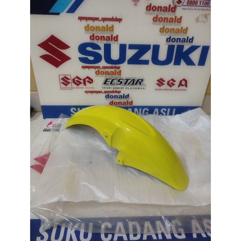 Spakbor Depan Suzuki Satria FU 150 CBU Barang Baru Original SGP warna kuning Aura Yellow