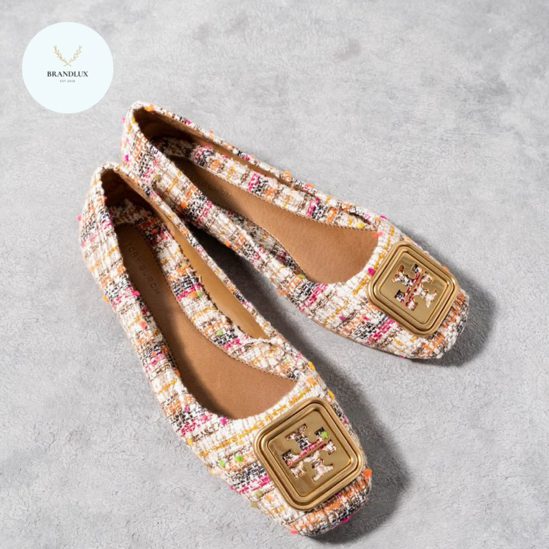 TORY BURCH Georgia Bombe Ballet Pink Orange Multi