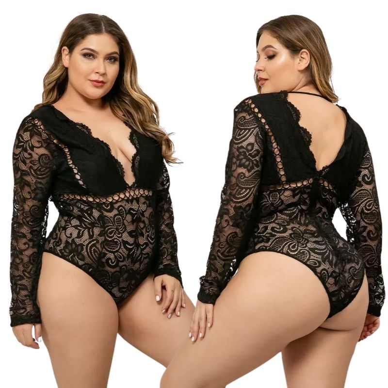 kode F- virginia LINGERIE BODYSUIT BIGSIZE JUMBO
