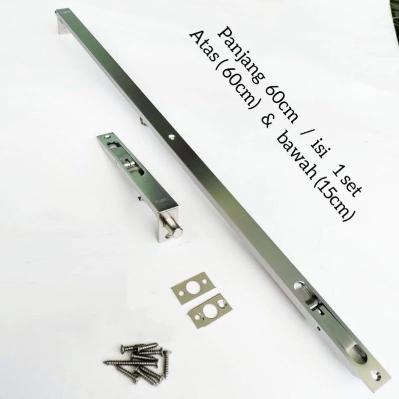 Grendel tanam slot kunci pintu tanam 1 set ( 1 pasang / 2 pcs ) kunci pintu dua pintu Grendel pintu 