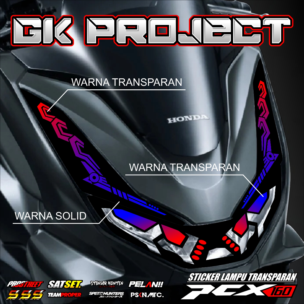 Stiker Lampu PCX 160 Old | Stiker Variasi Lampu Alis Motor Honda PCX 160 Old | Stiker Alis Pcx Rgb G