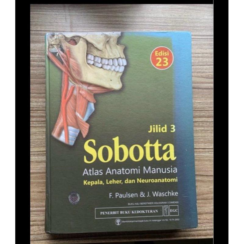 Buku anatomi sobotta edisi 23 jilid 3 bekas