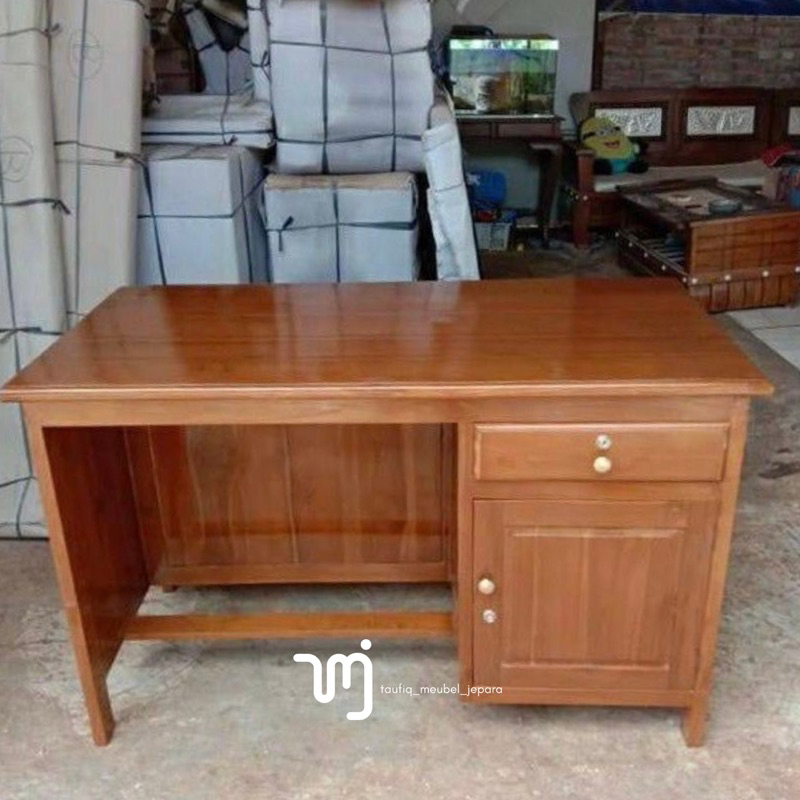 Meja Kerja Kantor Kayu Jati / Meja Kantor Minimalis Jati