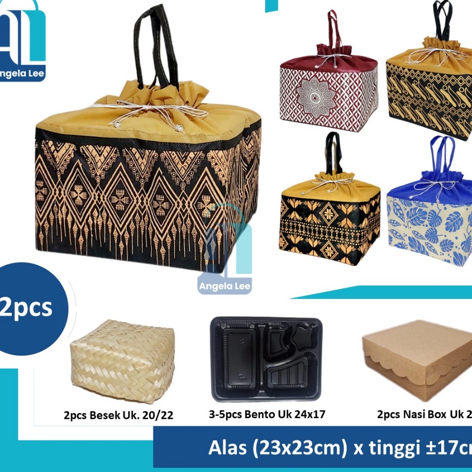 

Potongan Harga Menarik Menanti Anda 12pcs Tas Kain Serut Motif Batik utk 2dus 22x22 Goodie Bag Hajatan syukuran spunbond besek