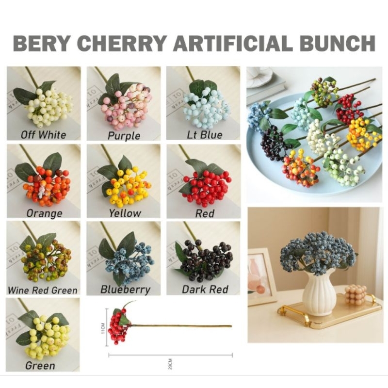 

buah berry Cherry artificial bunch import