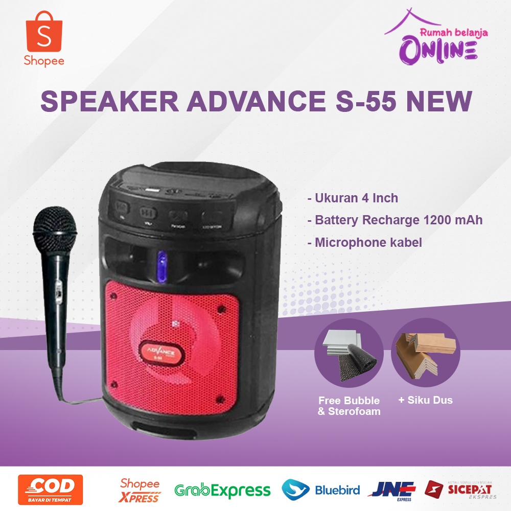 SPEAKER BLUETOOTH ADVANCE S-55 + MIC SPEAKER MINI SPEAKER ADVANCE
