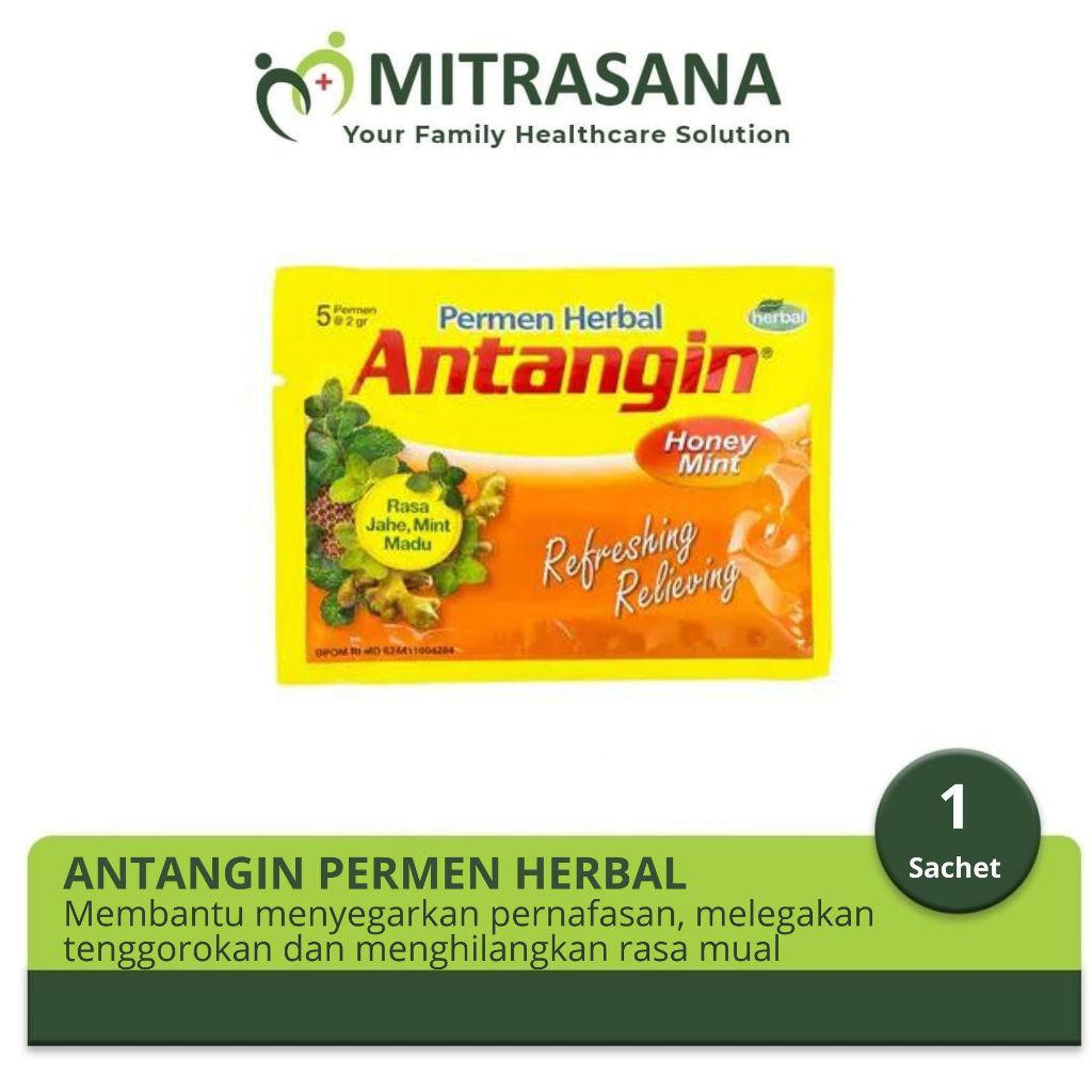 

Antangin Permen Herbal Honey Mint Sachet - Permen Herbal Pelega Tenggorokan