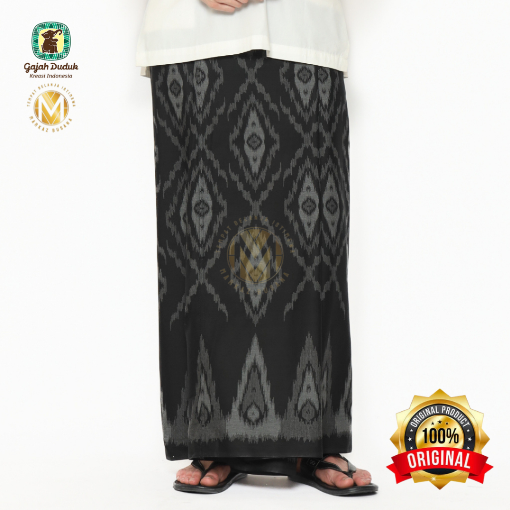 Sarung Gajah Duduk Hitam Motif Diamond