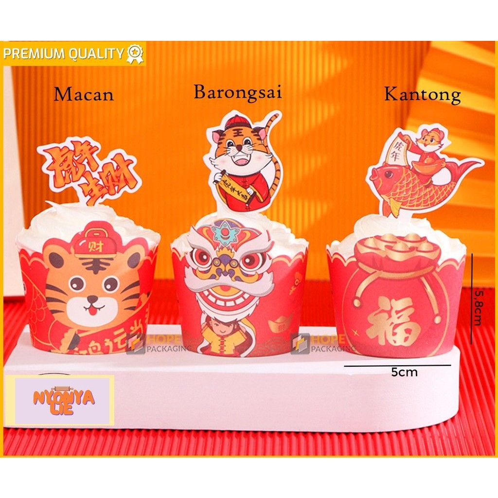 CPI01 10 Pcs Cupcase CupCake Kertas Kue Cake Muffin Bolu Chiffon Imlek