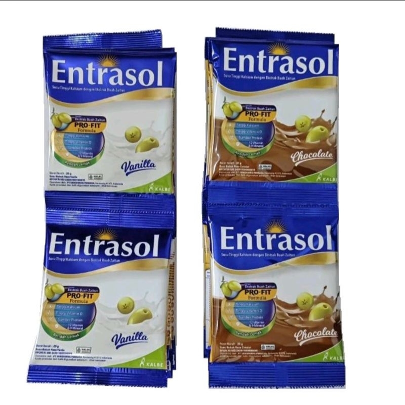 

Susu Entrasol Renceng 10 x 20 gr / Susu Tinggi Kalsium Coklat Vanila