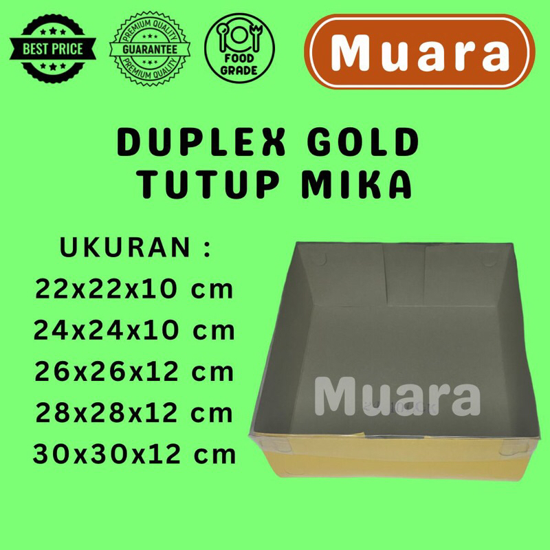 

[10PCS] Dos Duplex Gold Tutup Mika / Kardus Dus Box Hampers Kue