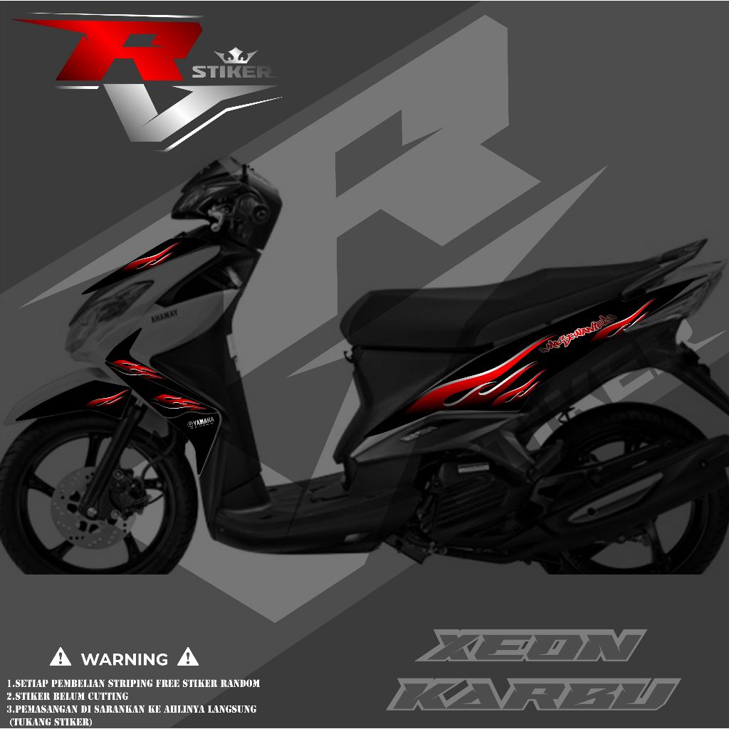 STRIPING XEON KARBU/STIKER XEON RC/STIKER VARIASI XEON KARBU