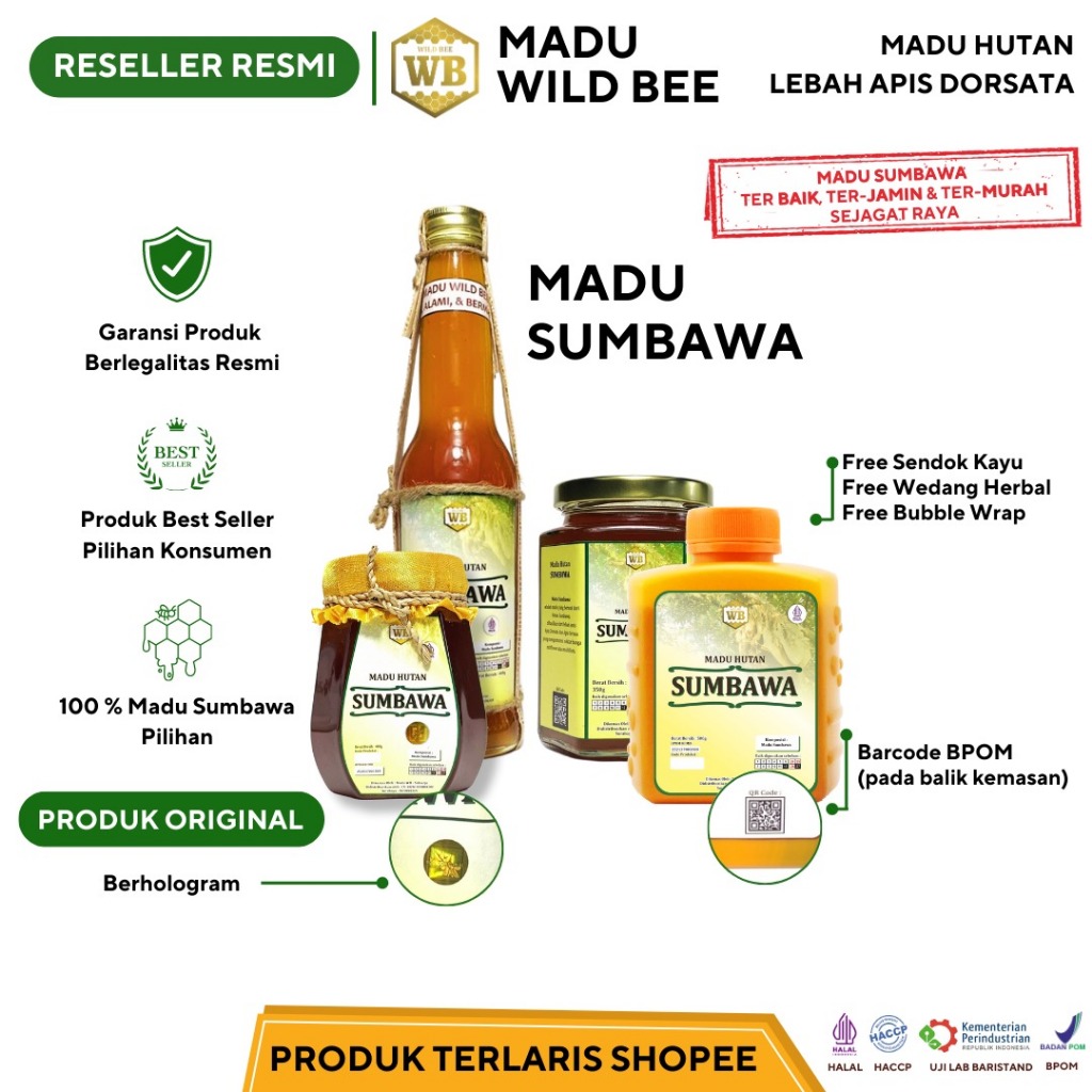 

WB Wild Bee - Madu Sumbawa Super / Lebah Apis Dorsata - Wild Bee - Kemasan Ekonomis