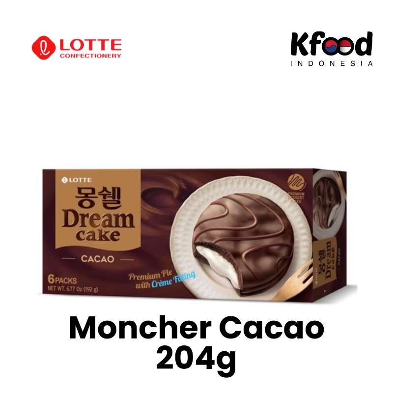 

Lotte Confectionery Moncher Cacao Cake 204g - Korean Soft Cake Chocolate Cream Cacao