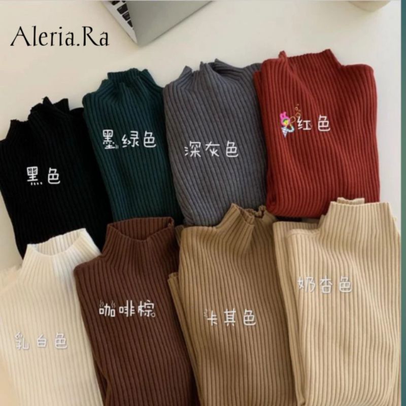 Inner rajut turtle neck| baju dalaman wanita| knit manset