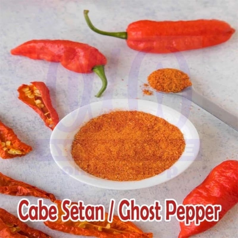 

Cabe Setan Bubuk 500 g Ghost Pepper Bhut Jolokia Ghost Chilli Dragon's Breaths Chili Naga Marica